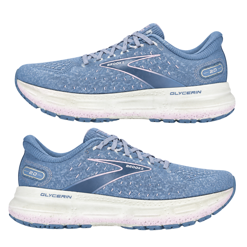 Brooks Glycerin StealthFit 20 Blue White Running Shoes Size 10 Womens 1