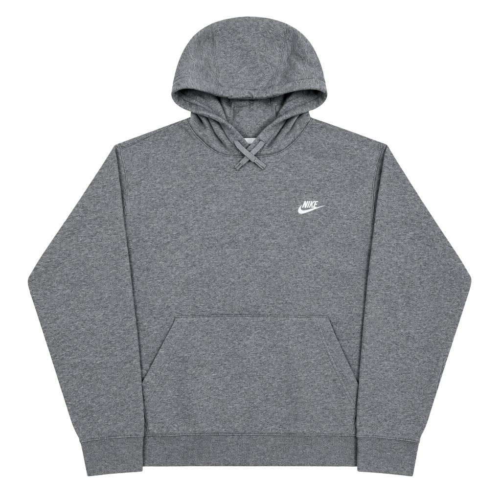 Nike Grey Club Fleece Pullover Hoodie Size XL 1