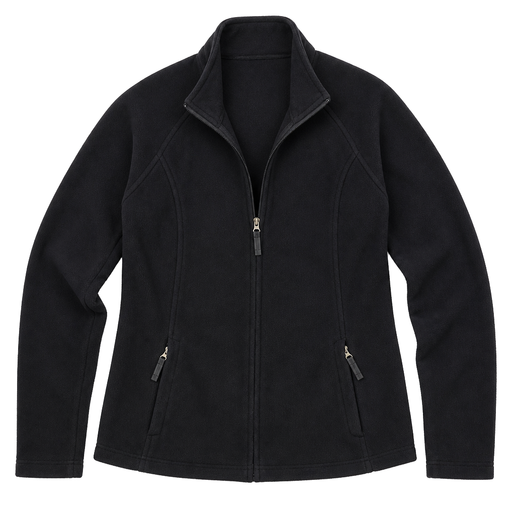 Lands End black full zip fleece jacket 1
