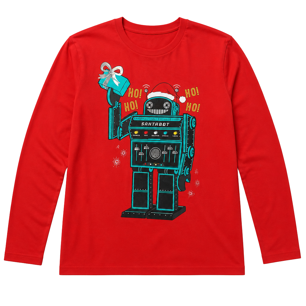 Cat & Jack LS boys Santabot shirt 1
