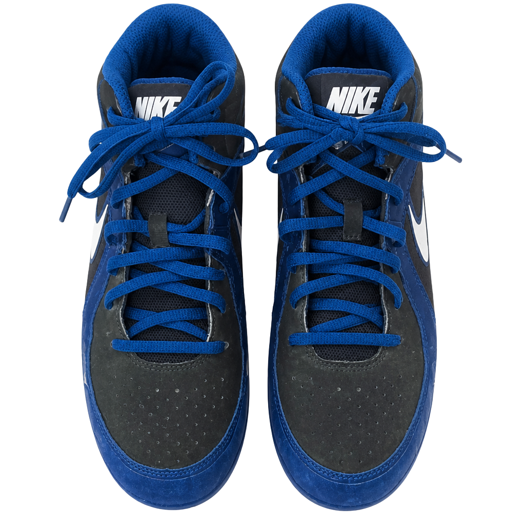 Nike Black and Blue High-Top Baseball Cleats 1