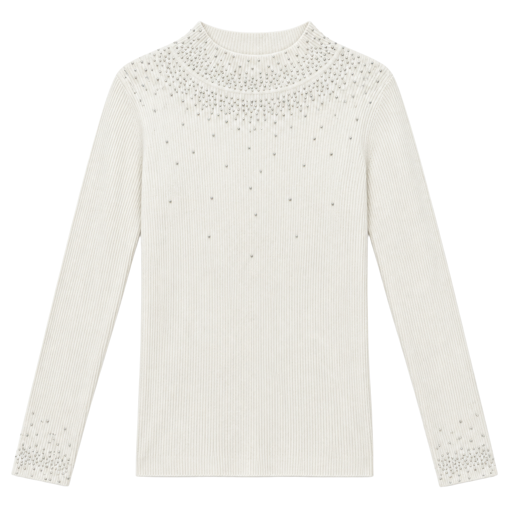 Women Pearl Embellished Long Sleeve Knit Top For Women at Kuwait ... 1