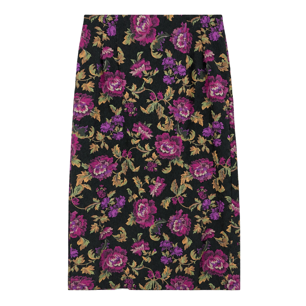 Briggs New York Vintage Floral Maxi Skirt Size 14 Whimsygoth Dark Academia 1