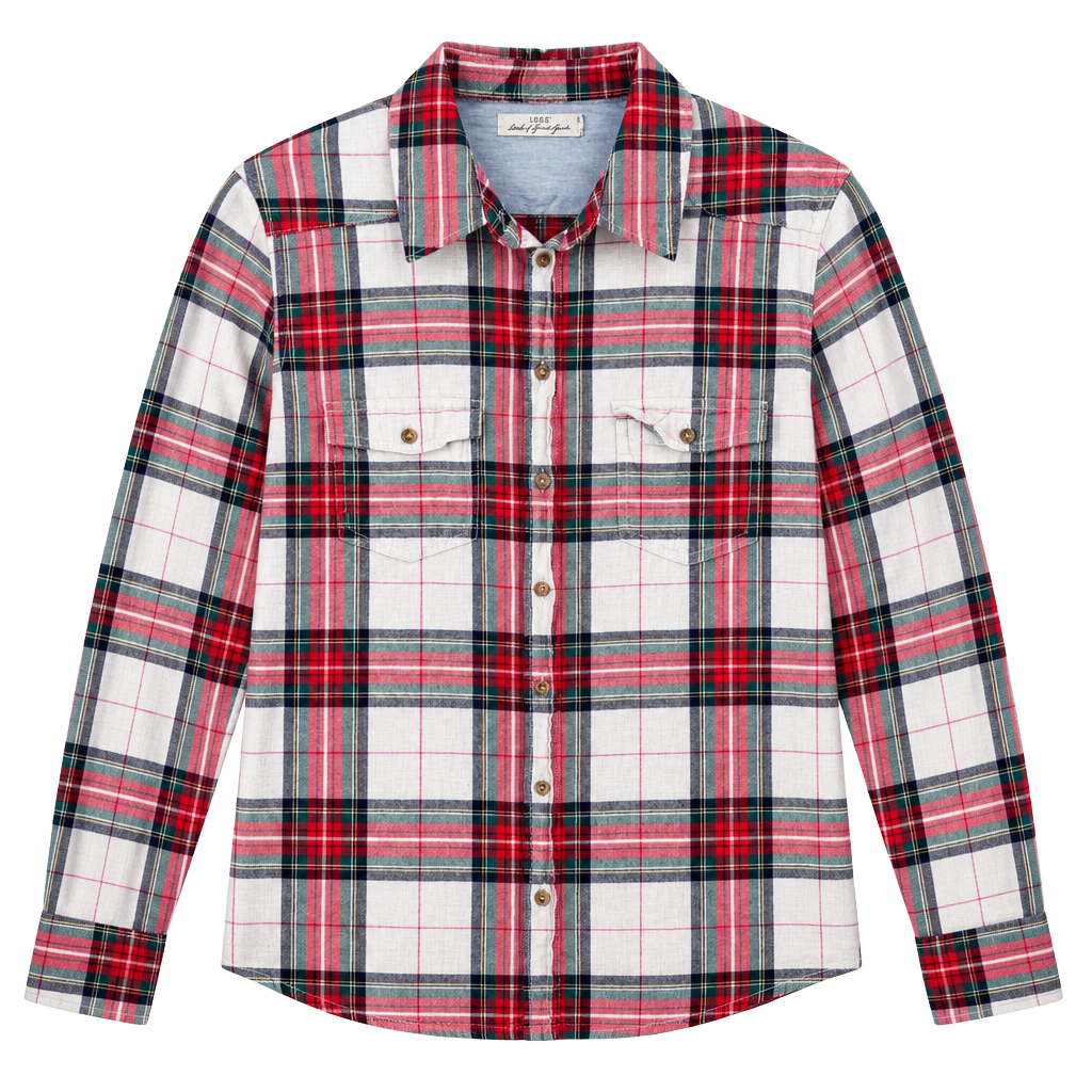 L.O.G.G. Label of Graded Goods Men’s Plaid Flannel Shirt Size M Elbow Patch 1