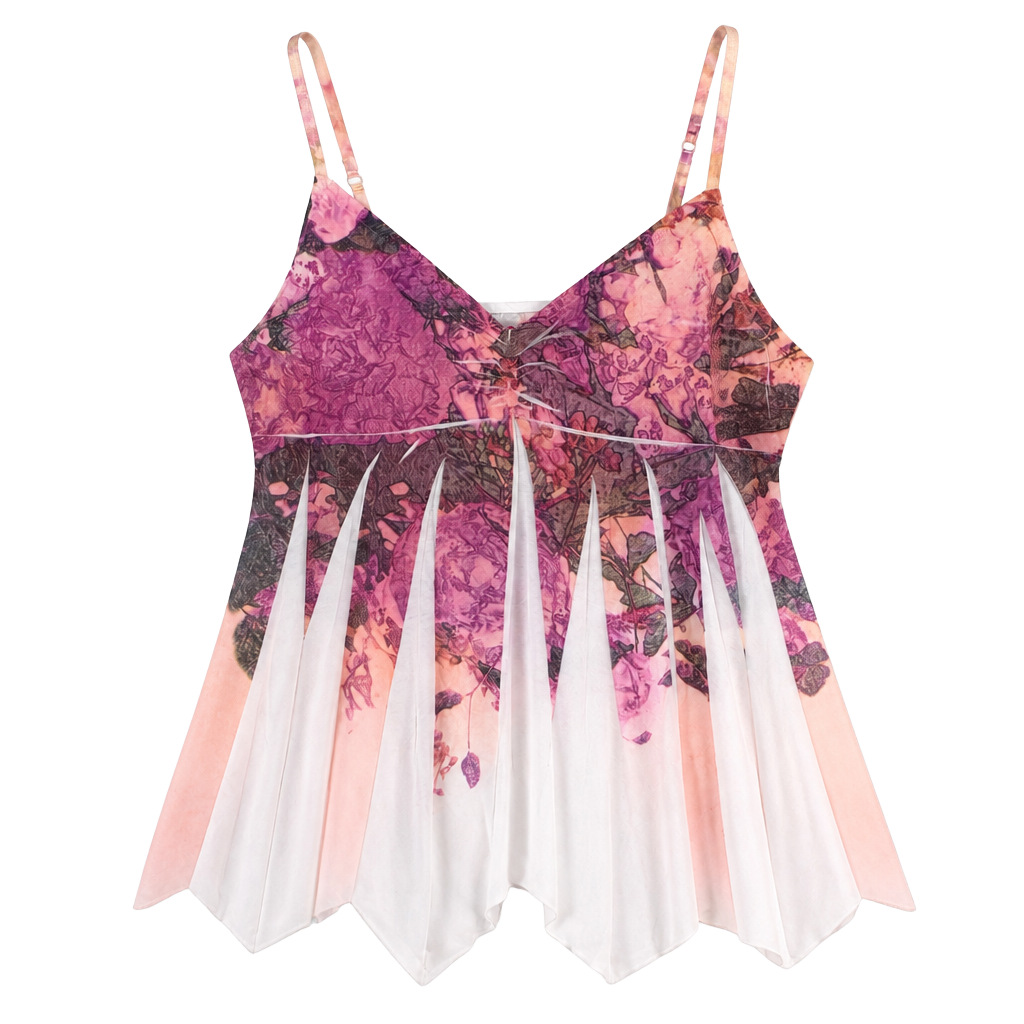 Mudd Vintage Floral Fairy Babydoll Cami Top XL Y2K Whimsygoth 1