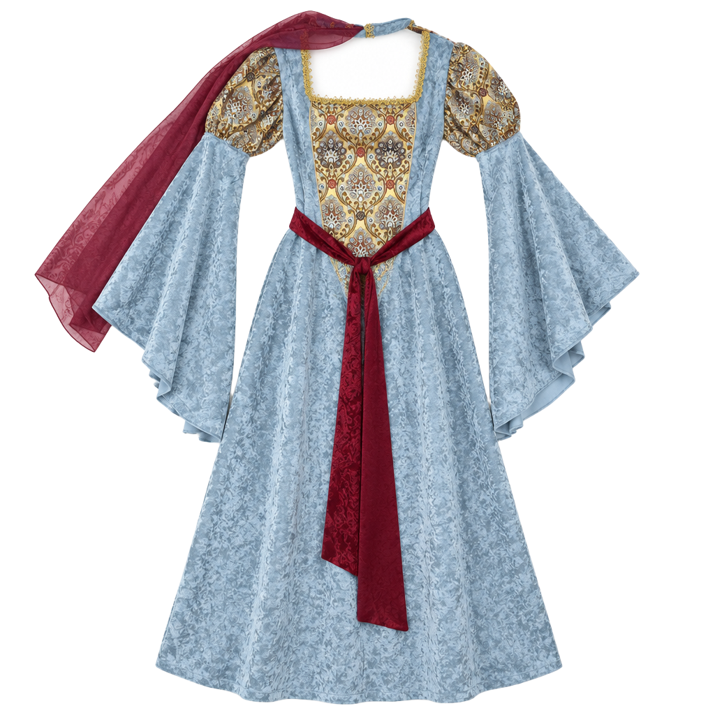 In Character Maid Marian Costume Blue Renaissance Medieval Gown 1