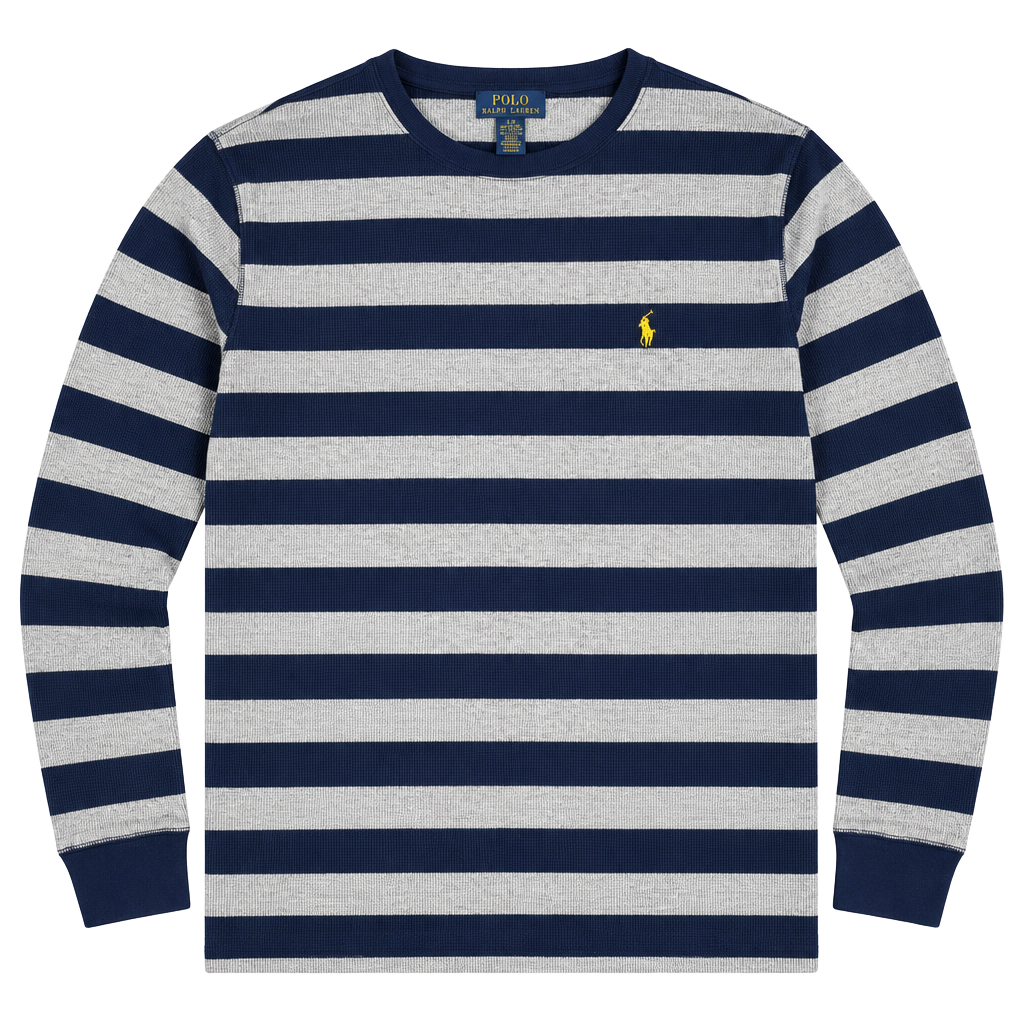 Polo Ralph Lauren Waffle-Knit Pajama Shirt Size 2XL Striped Thermal 1