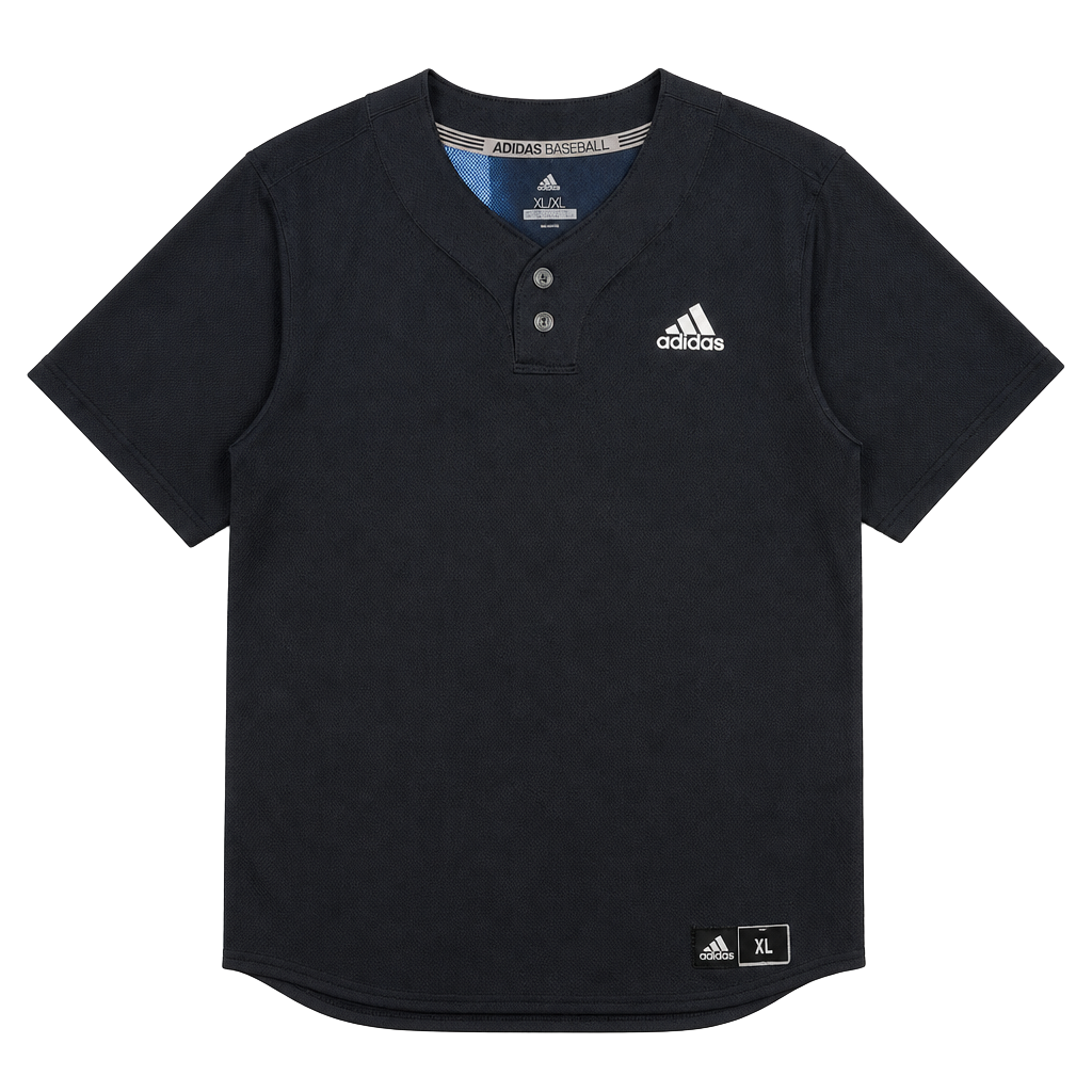 Adidas Baseball Button-Front Jersey Black Size XL 1