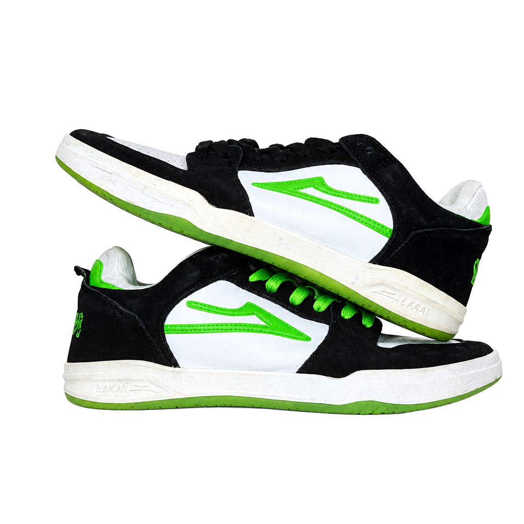 Lakai x Yeah Right Telford Low Skate Shoes Black/White/Green 1