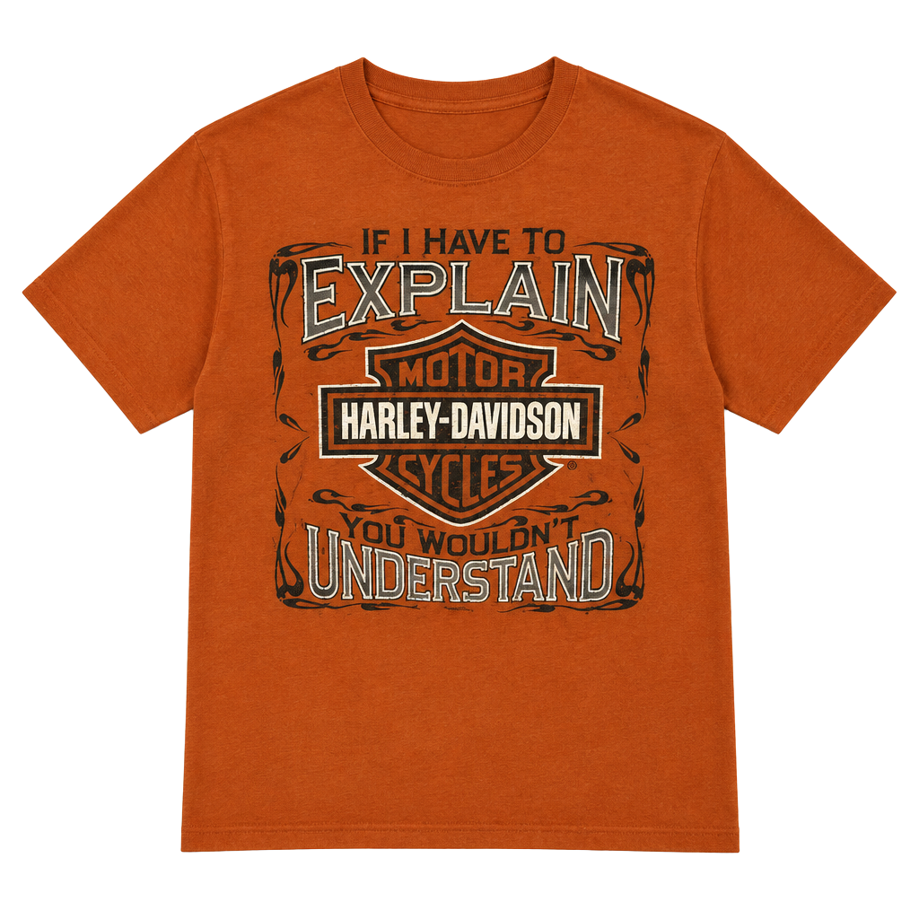 Harley-Davidson Orange T-Shirt Size Medium Paris Texas 1