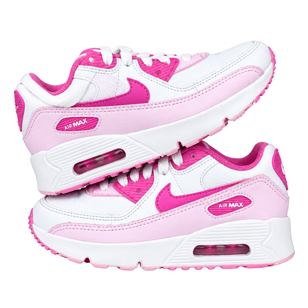 Nike Air Max 90 Little Kids Shoes FZ3558-100 White Pink 1