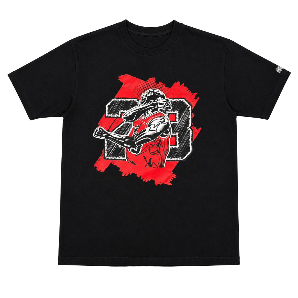 Snelos Michael Jordan 23 GOAT Sneaker Match Black Graphic T-Shirt Size M 1