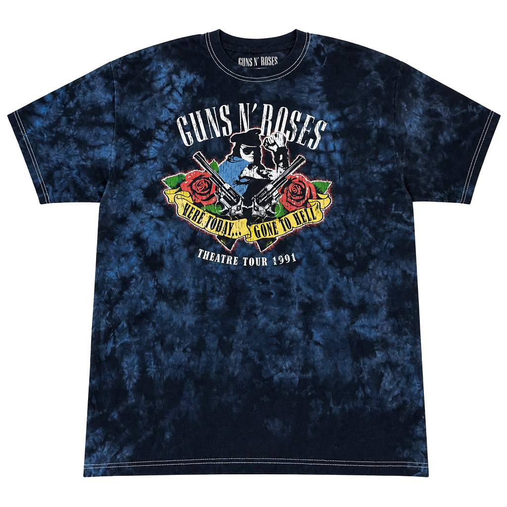Guns N' Roses T-Shirt XL Here Today Gone To Hell Tour 1991 Tie Dye Modern 1