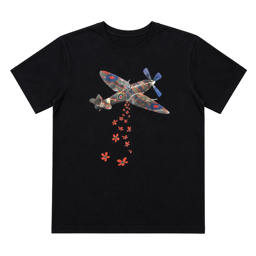 Billionaire Boys Club Camo Fighter Plane Flower Bomb Graphic T-Shirt 1