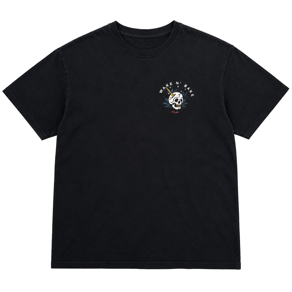 Cactus & Skull Wake N' Bake Skull and Dagger Graphic T-Shirt 1