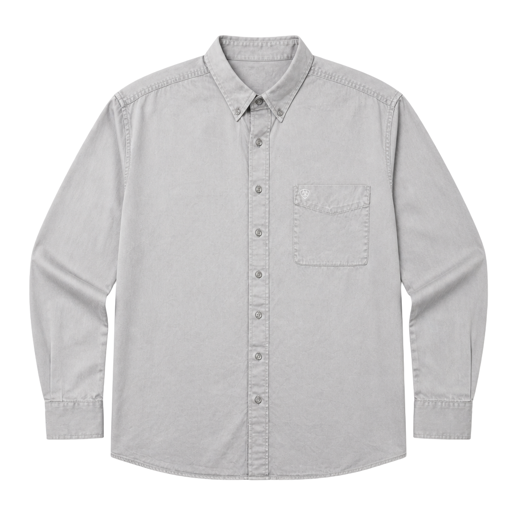 Ariat Men's Classic Fit Solid Twill Long Sleeve Button-Down Shirt 3XL 1