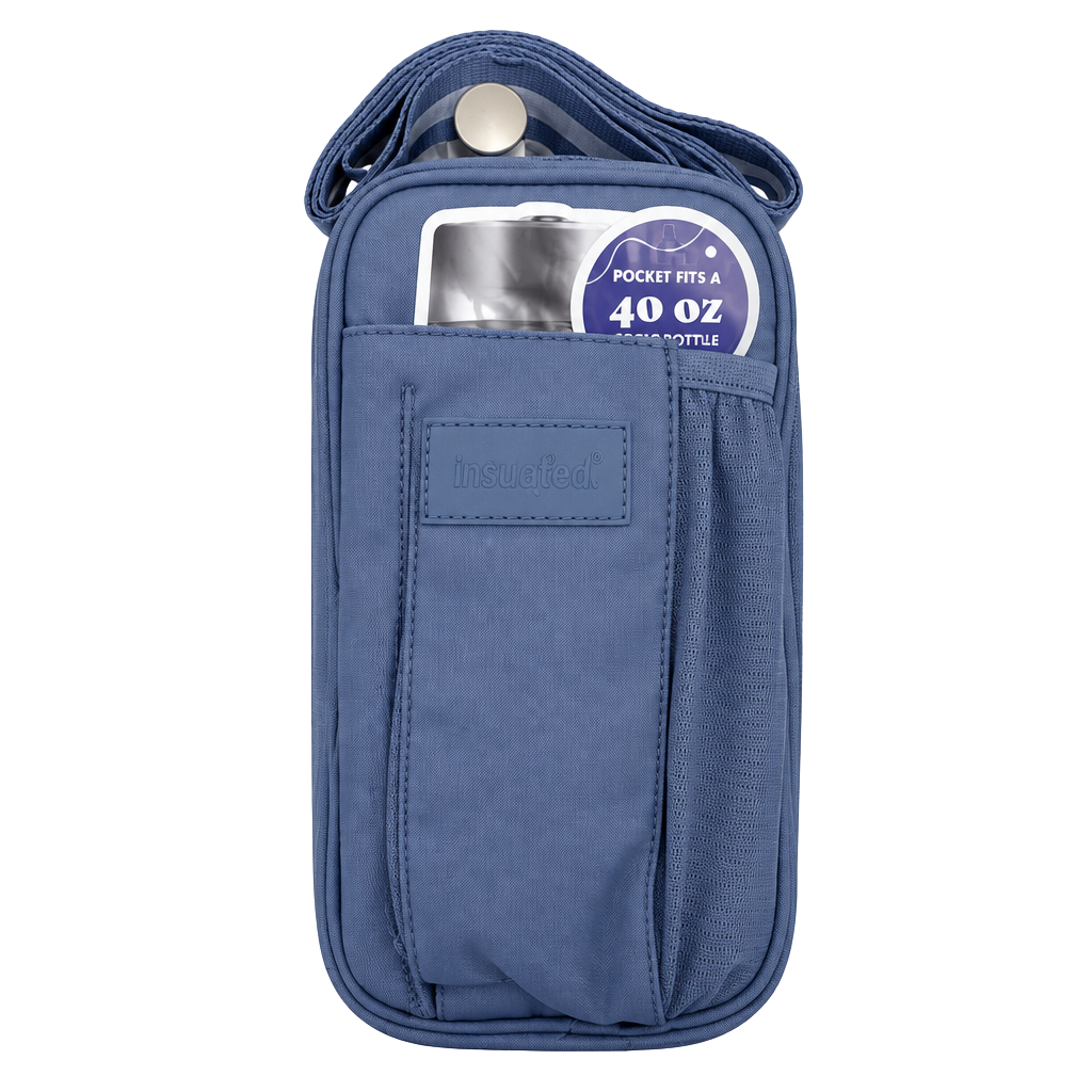 Fit & Fresh Crossbody Bottle Bag Cornflower Blue 40 oz Insulated Carrier 1