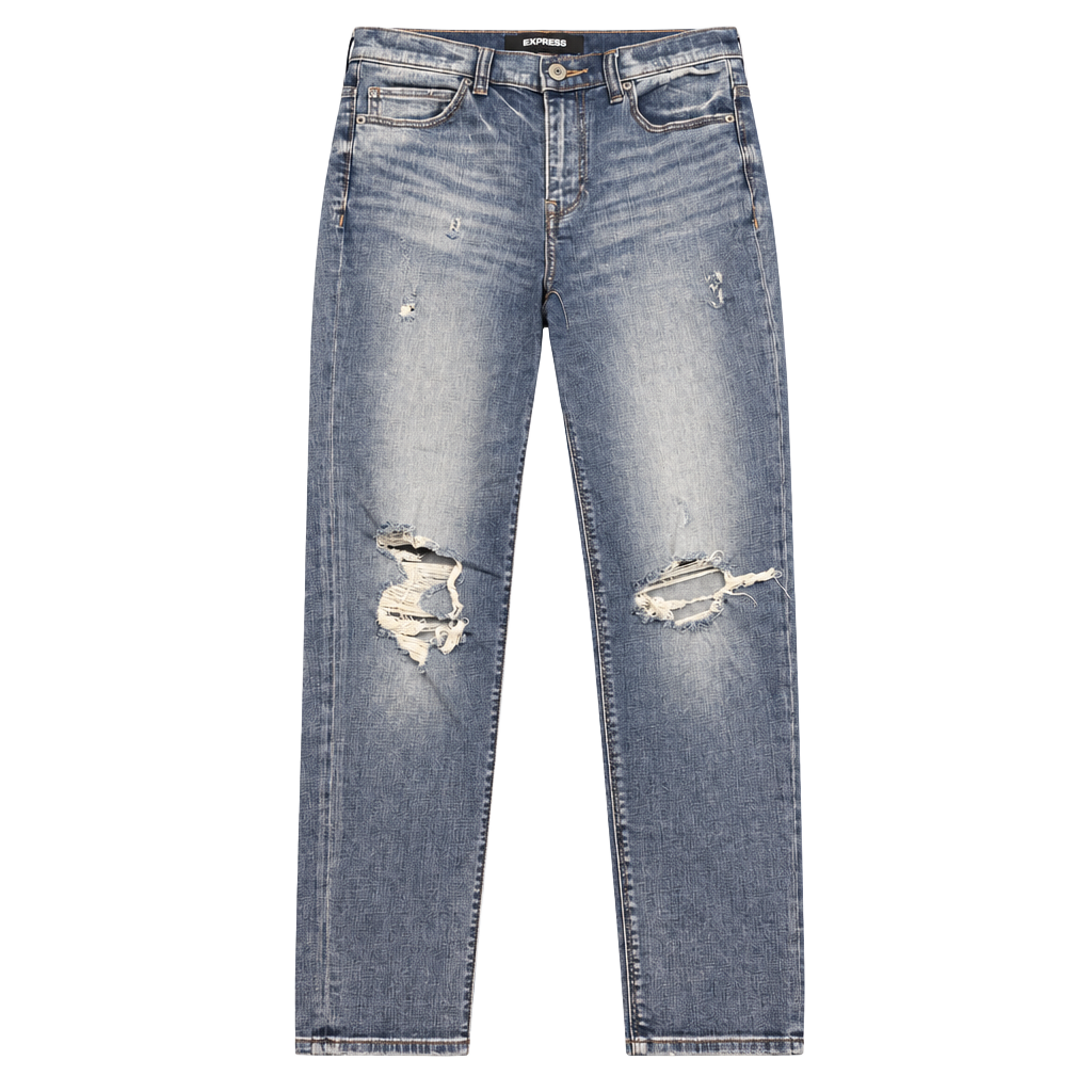 Express Distressed Slim Jeans Size 28x27 Blue Denim 1