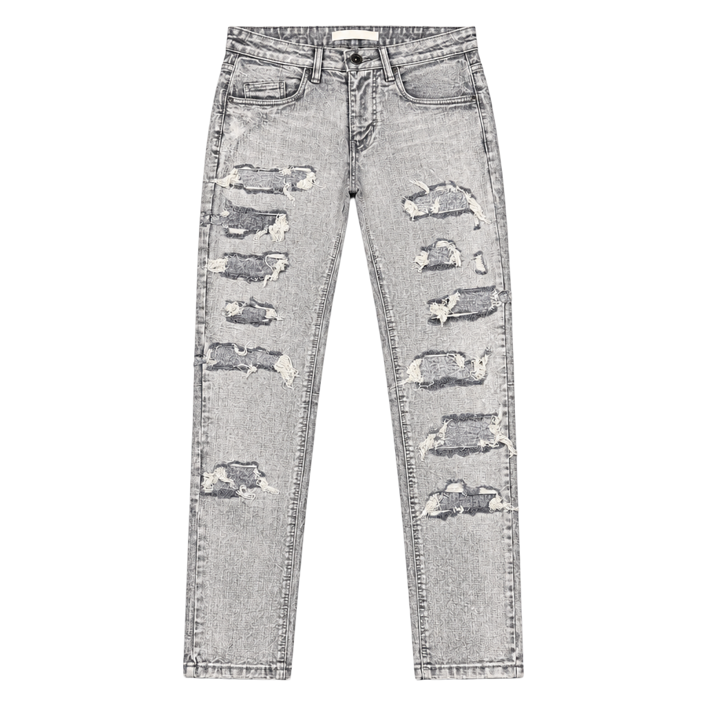 KDNK Distressed Slim Jeans Size 30 Gray Acid Wash Denim 1