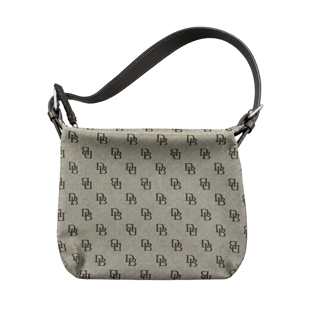 Dooney & Bourke Monogram Canvas Shoulder Bag Brown 1