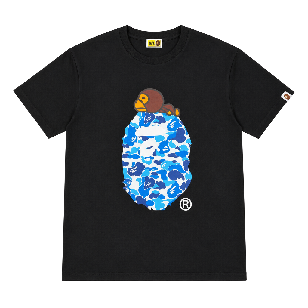 A Bathing Ape Bape Baby Milo Camo T-Shirt Size M Black 1