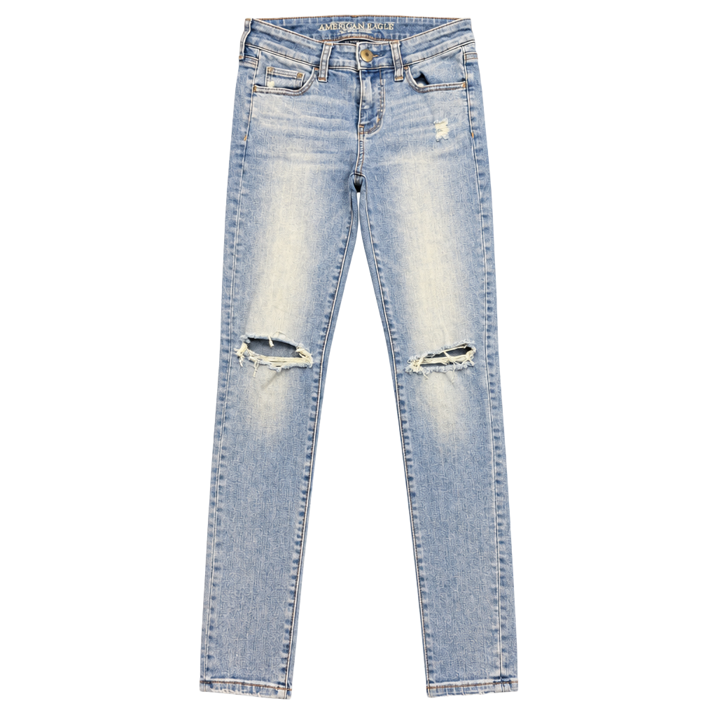 American Eagle Super Stretch X Skinny Jeans Size 4 Regular Light Wash 1