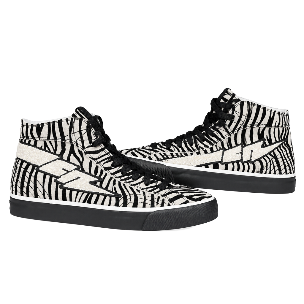 Creative Recreation Zeus High Top Sneakers Zebra Black White 1