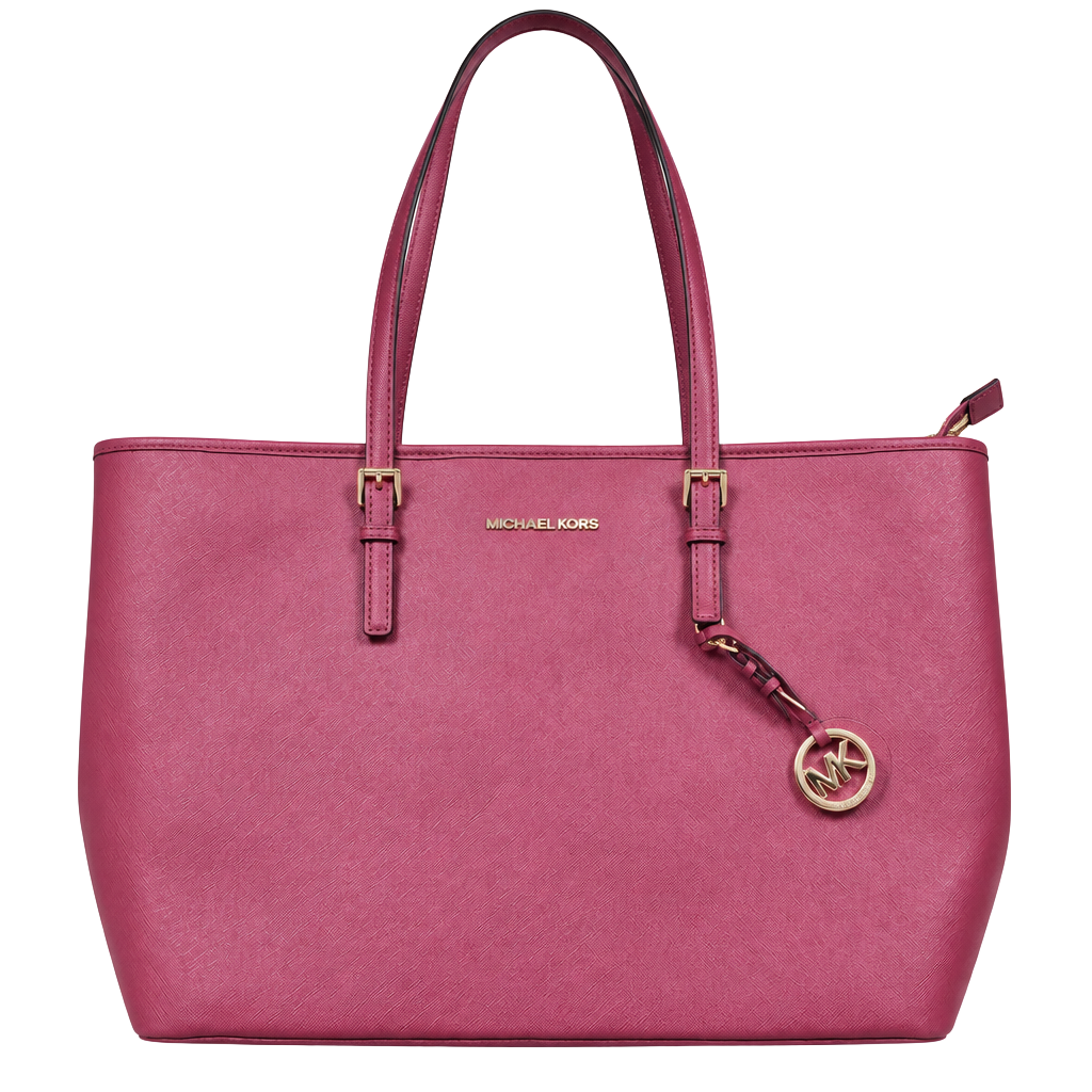 Michael Kors Jet Set Travel Tote Bag Saffiano Leather Berry Pink 1