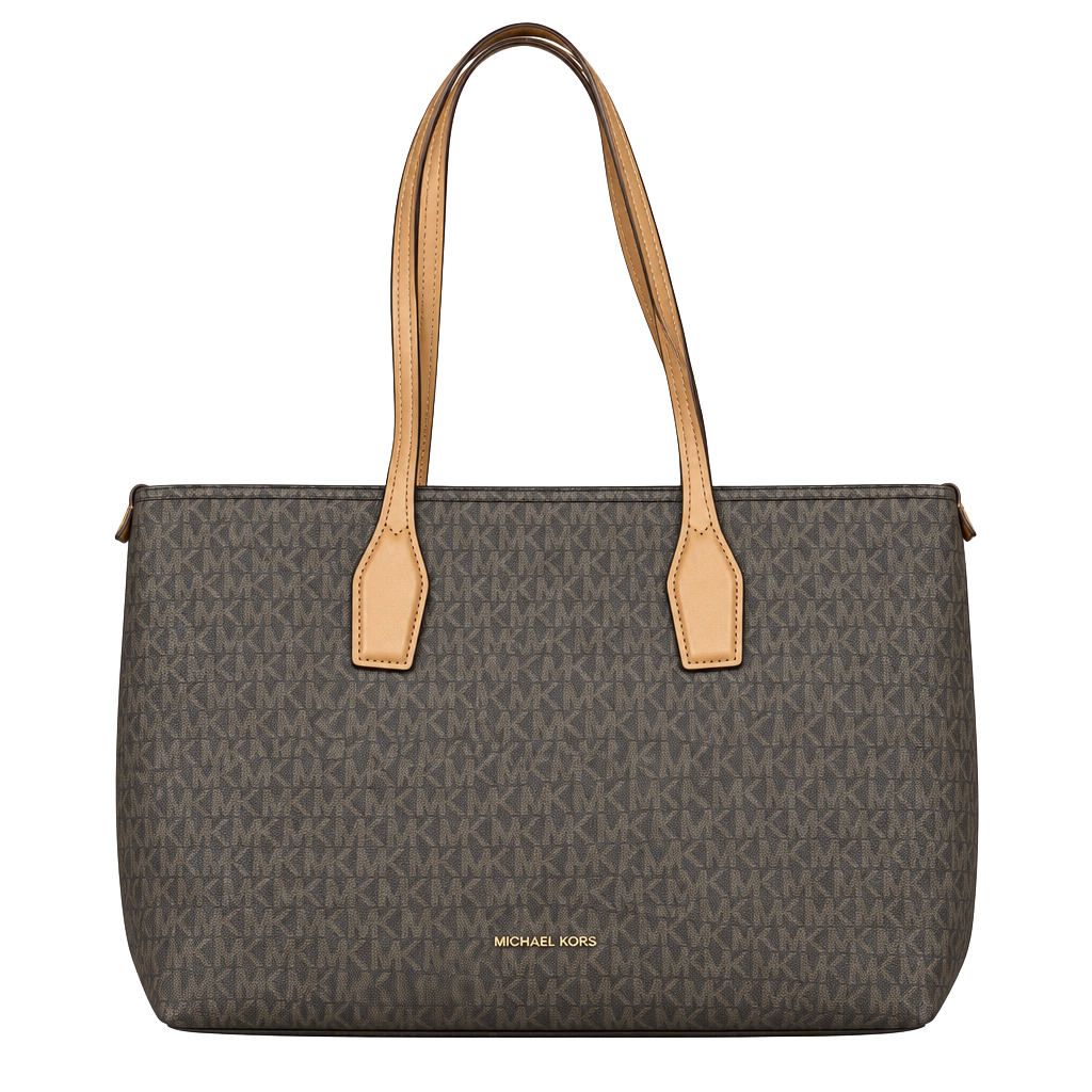 Michael Kors Charlie Logo Medium Tote Bag Brown Acorn 1
