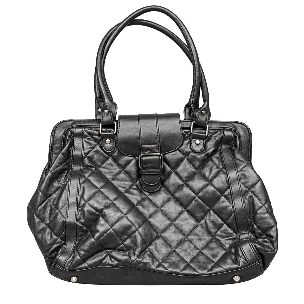 Unbranded Quilted Metallic Bronze Faux Leather Shoulder Handbag 1