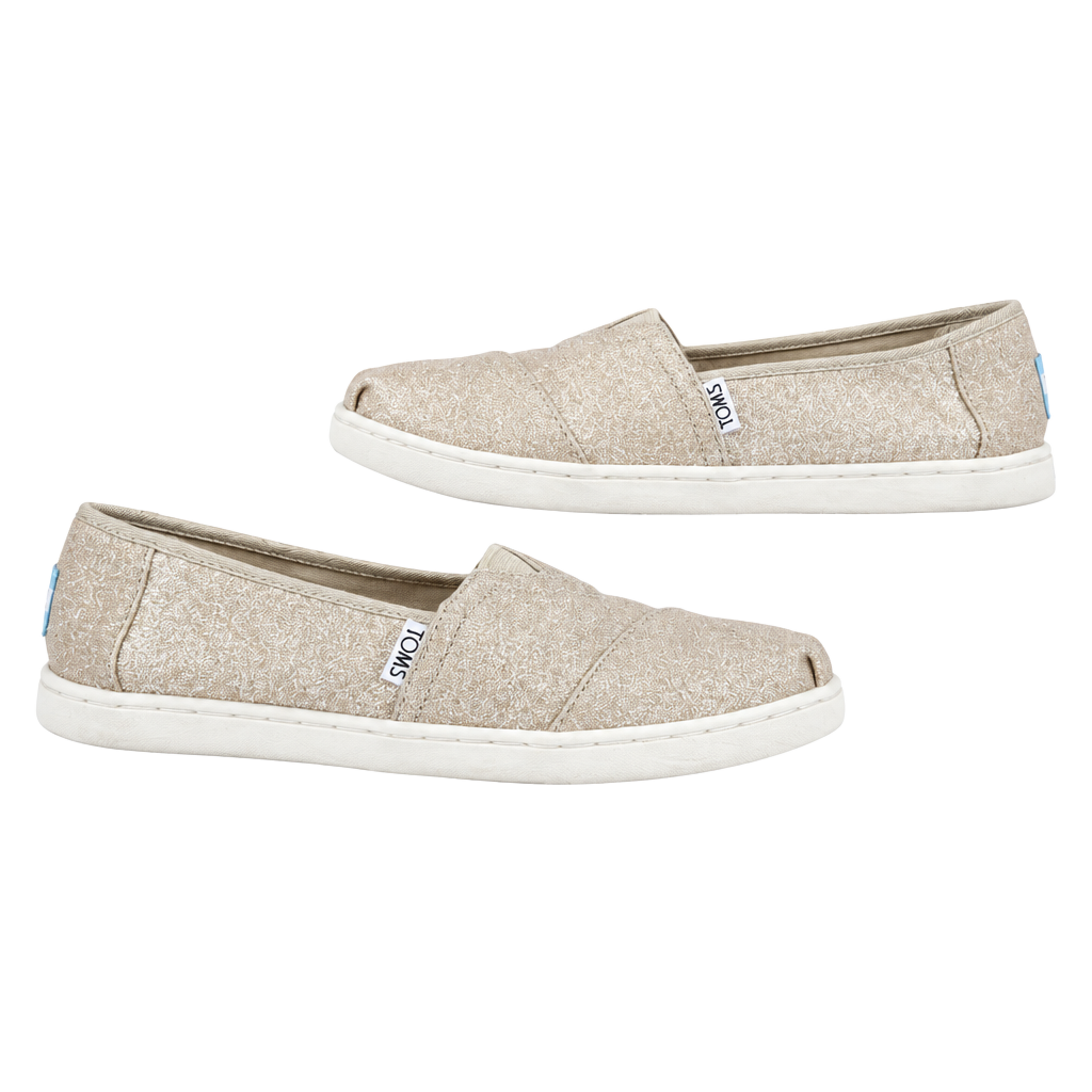 TOMS Avalon Slip-On Sneakers Size 5 Rose Gold Glitter 1