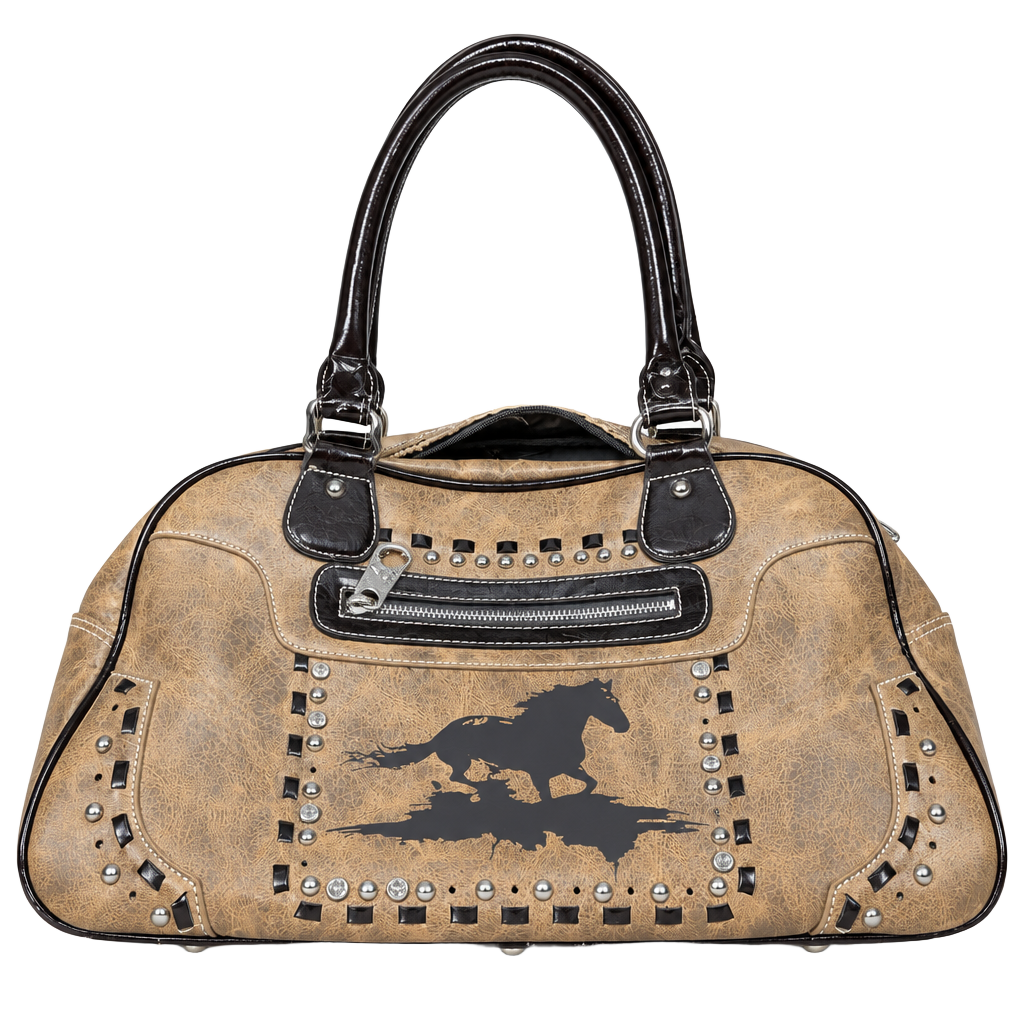 Montana West Western Horse Conceal Carry Tote Bag Brown 1