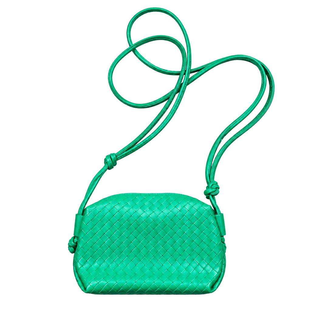 Bottega Veneta Intrecciato Woven Green Crossbody Bag 1