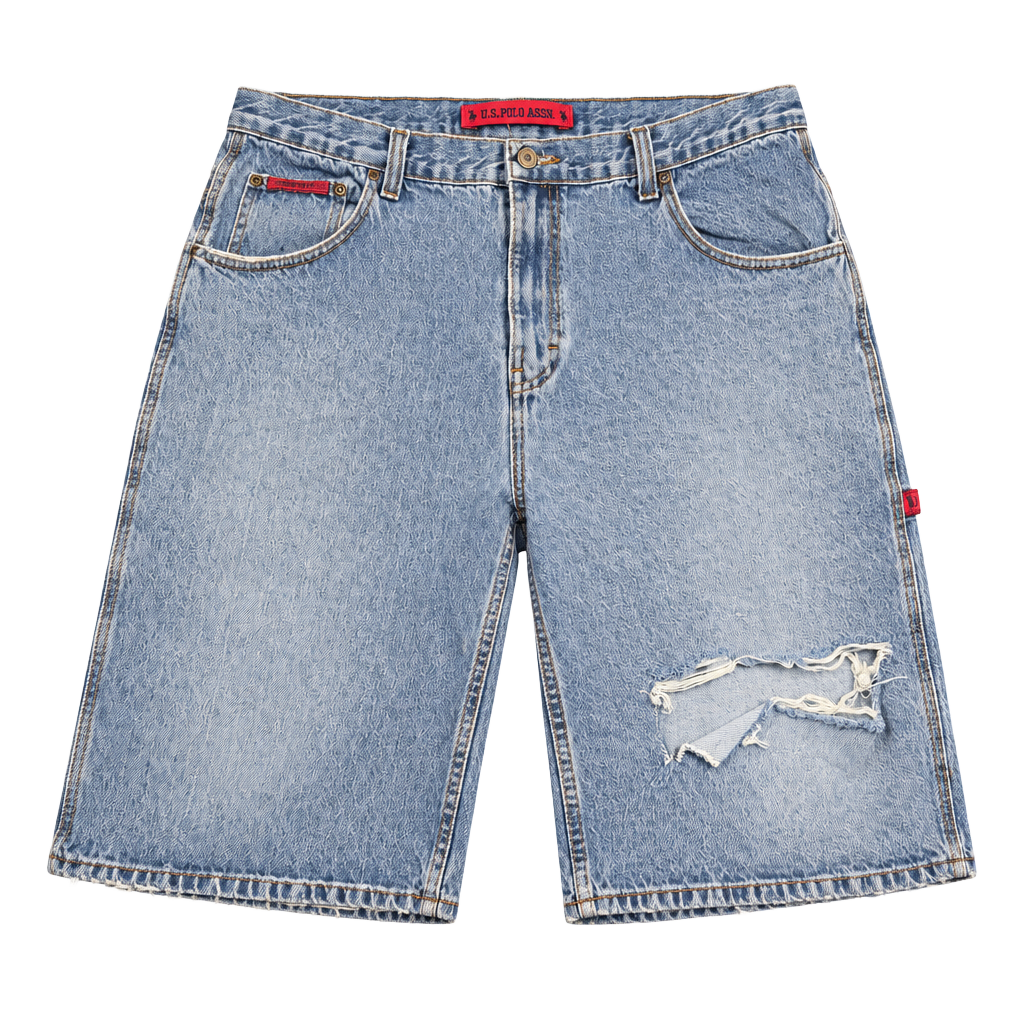 U.S. Polo Assn. Denim Shorts Size 38 Distressed Blue 1