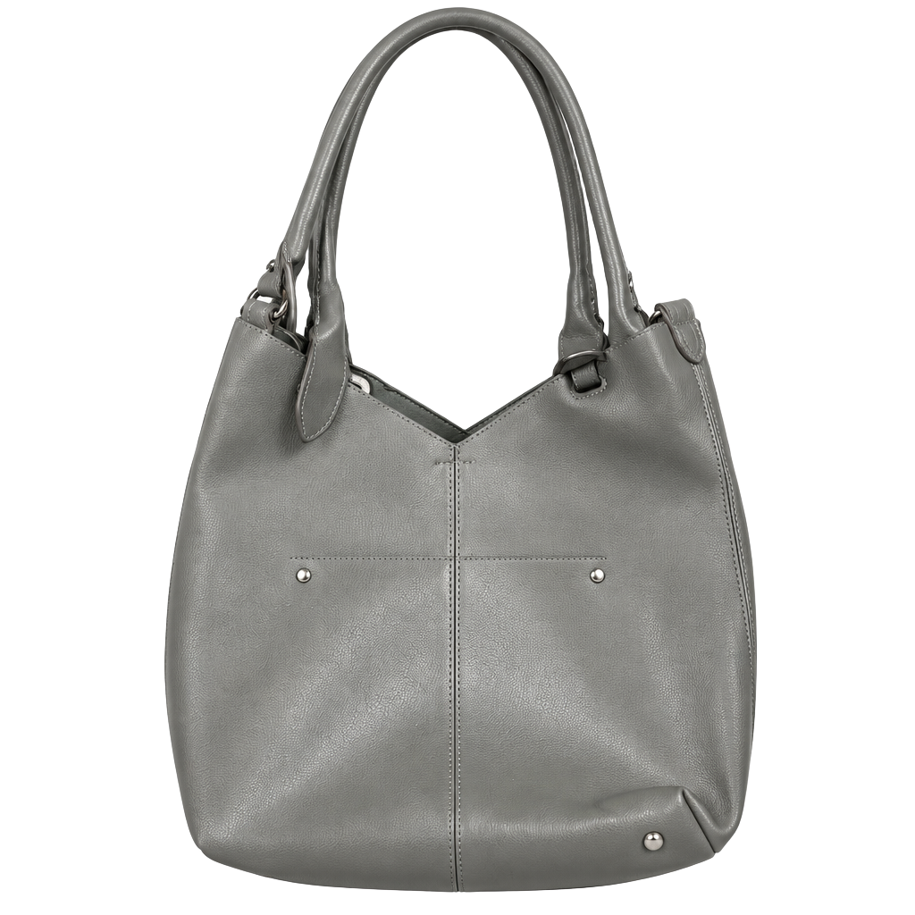 Unbranded Gray Faux Leather Hobo Shoulder Bag Handbag 1