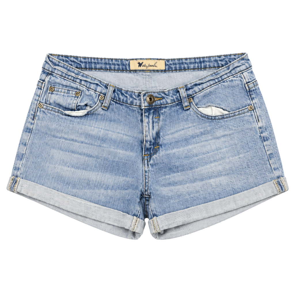 Wet Seal Denim Shorts Size 11 Light Wash Cuffed 1