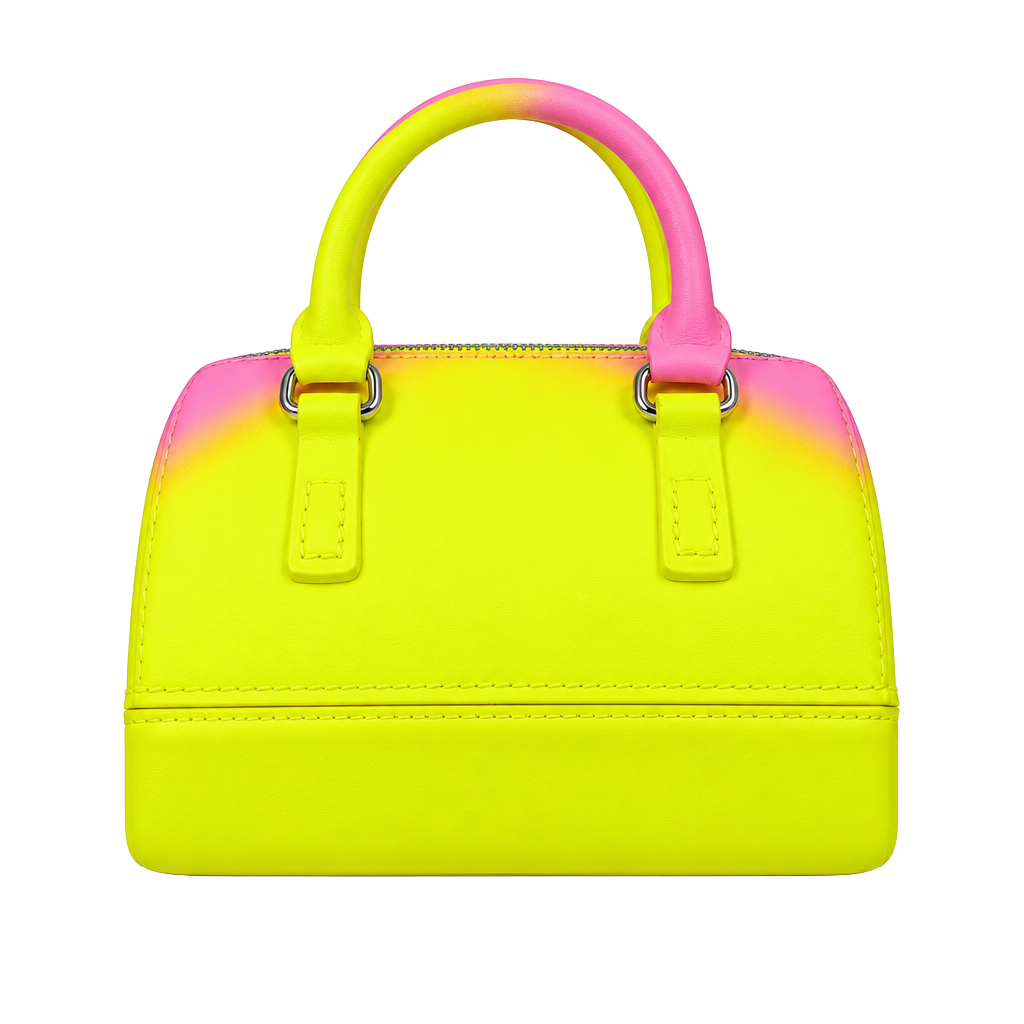 Unbranded Ombre Jelly Boston Handbag Yellow Pink 1