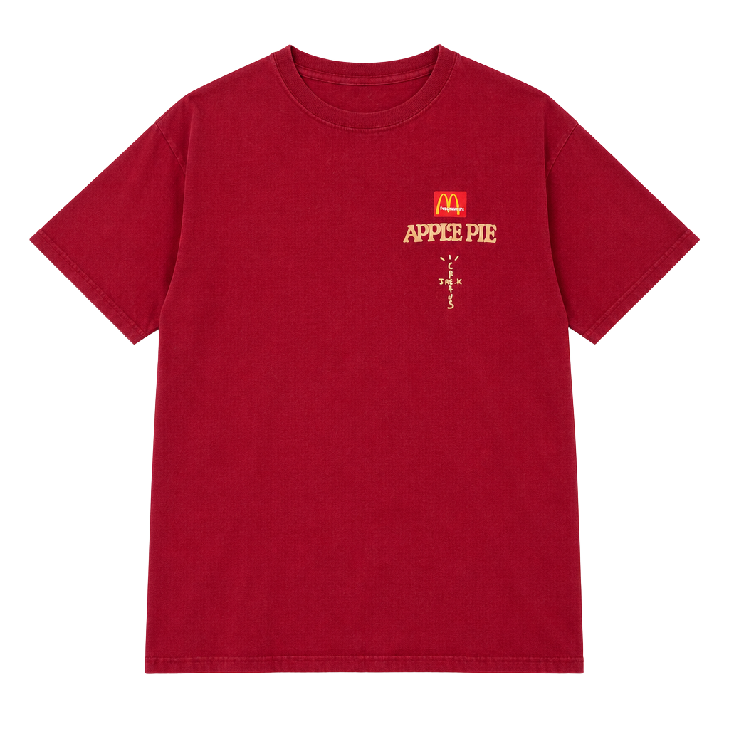 Travis Scott x McDonald's Apple Pie T-Shirt Size L Red 1