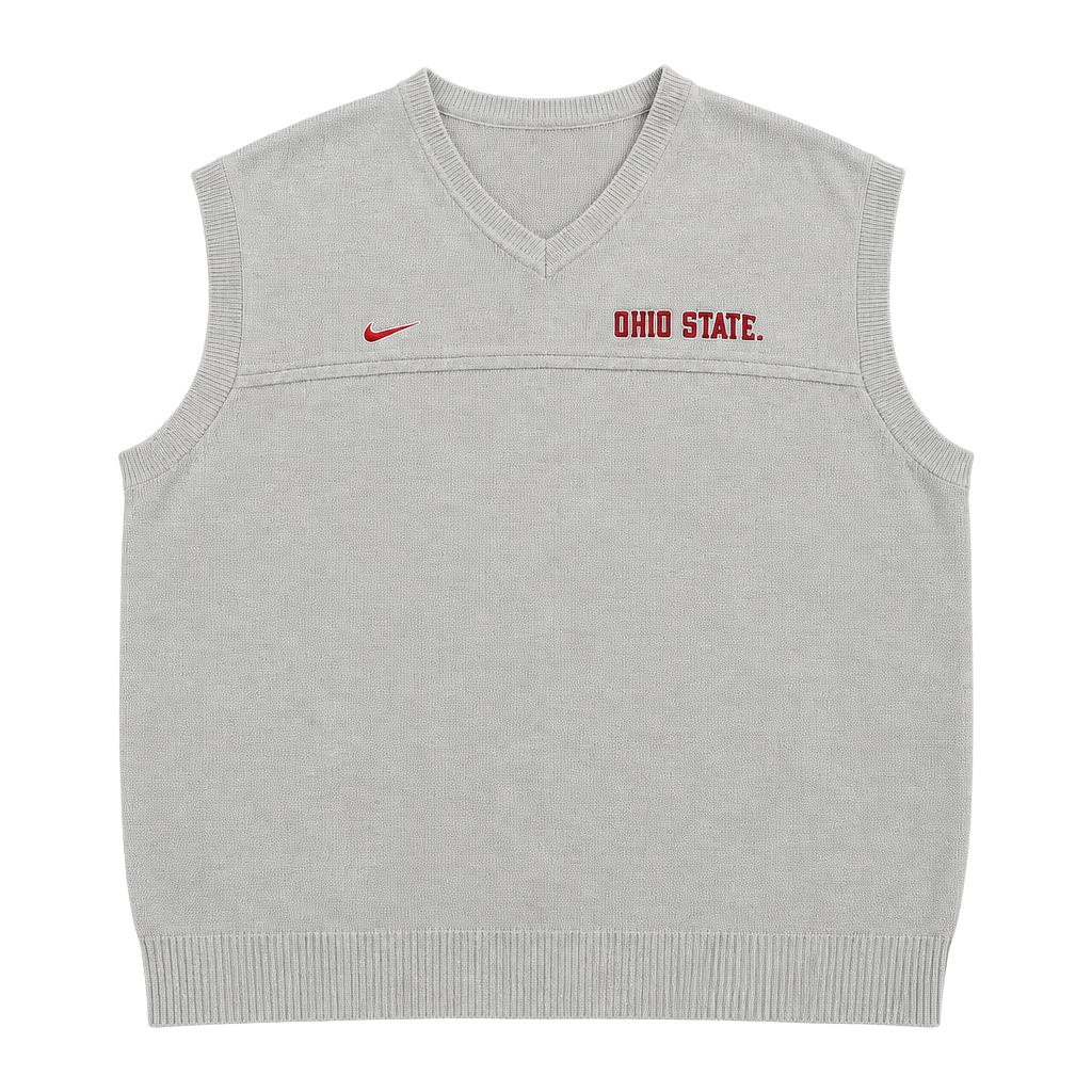 Vtg Nike Ohio State University Sweater Vest Mens XL Gray Y2K Team Buckeyes L8 1