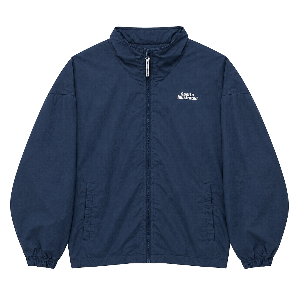 Sports Illustrated Men’s Vintage Jacket Navy tan original sz X large Embroidered 1
