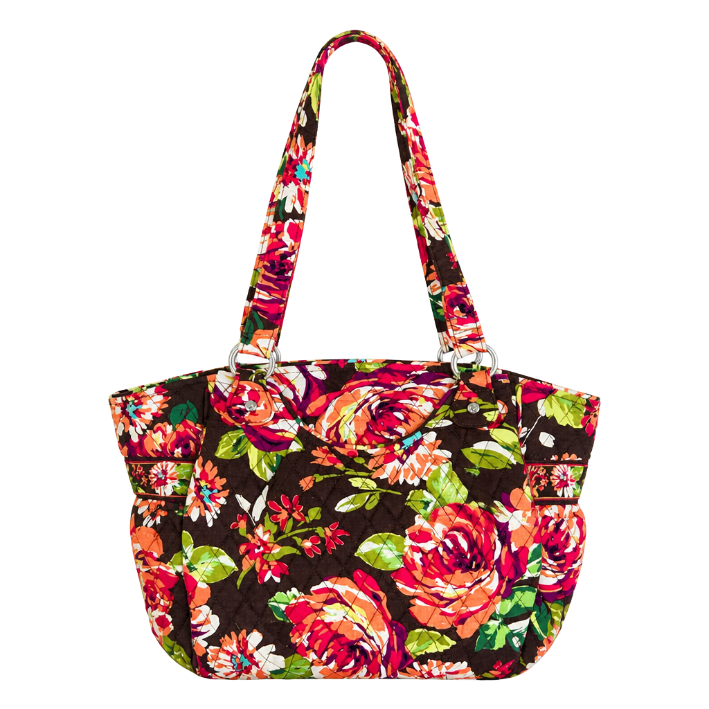 Vera Bradley English Rose Quilted Shoulder Bag Tote 1