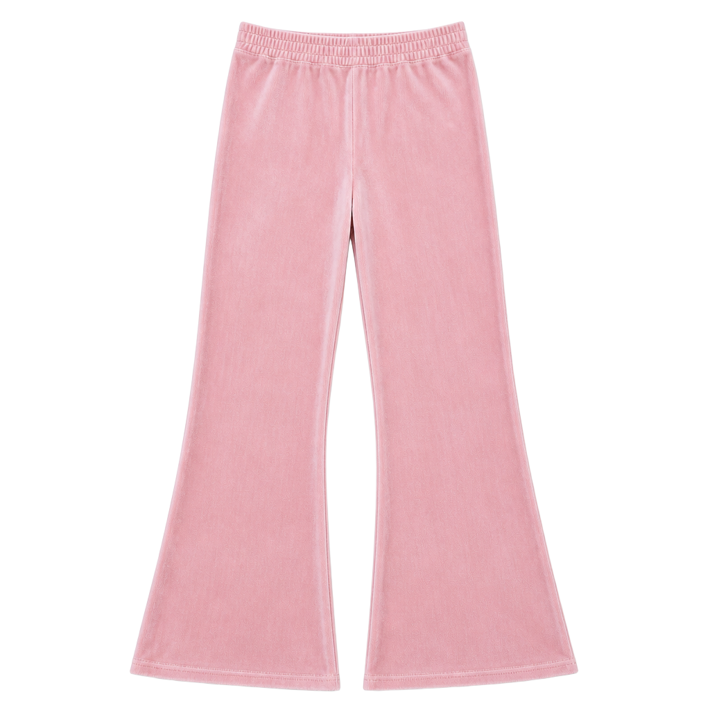 Hollister Ultra High-Rise Pink Velour Flare Pants 1