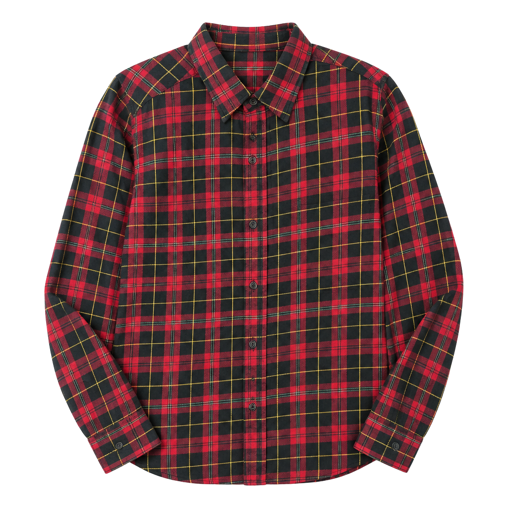 Uniqlo Flannel Plaid Button Down Shirt Size M Red Black Long Sleeve 1