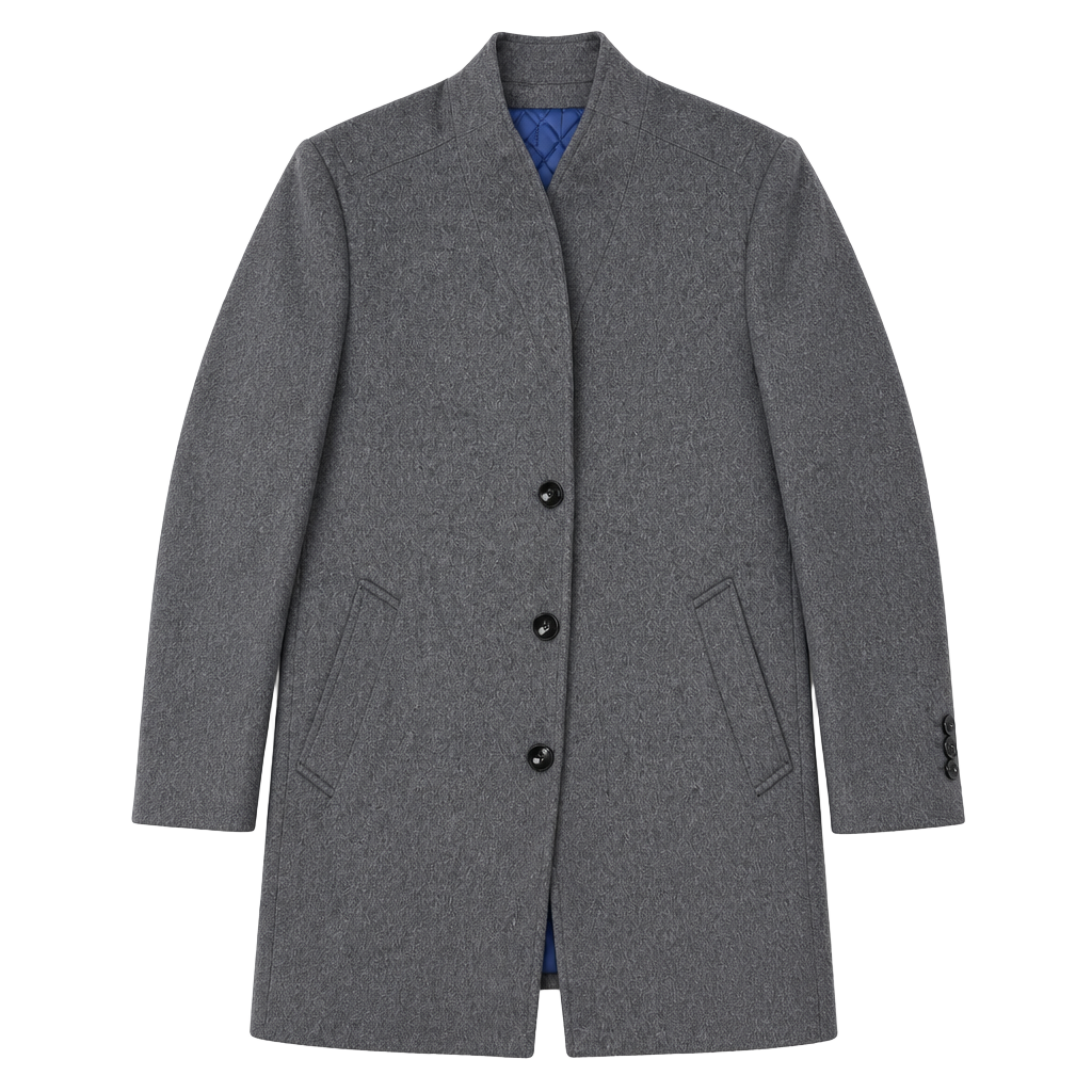 Litonplo Winter Overcoat Size XL Gray Stand Collar Quilted Lined 1