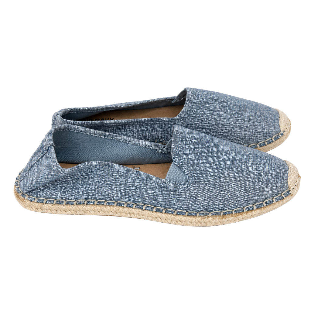 Old Navy Espadrilles Size 8 Blue Denim Slip On Flat Shoes 1