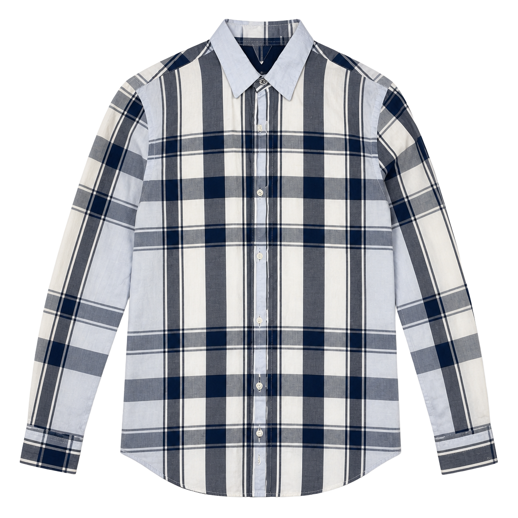 Zara Man Plaid Button-Down Shirt Size S Blue White Slim Fit 1