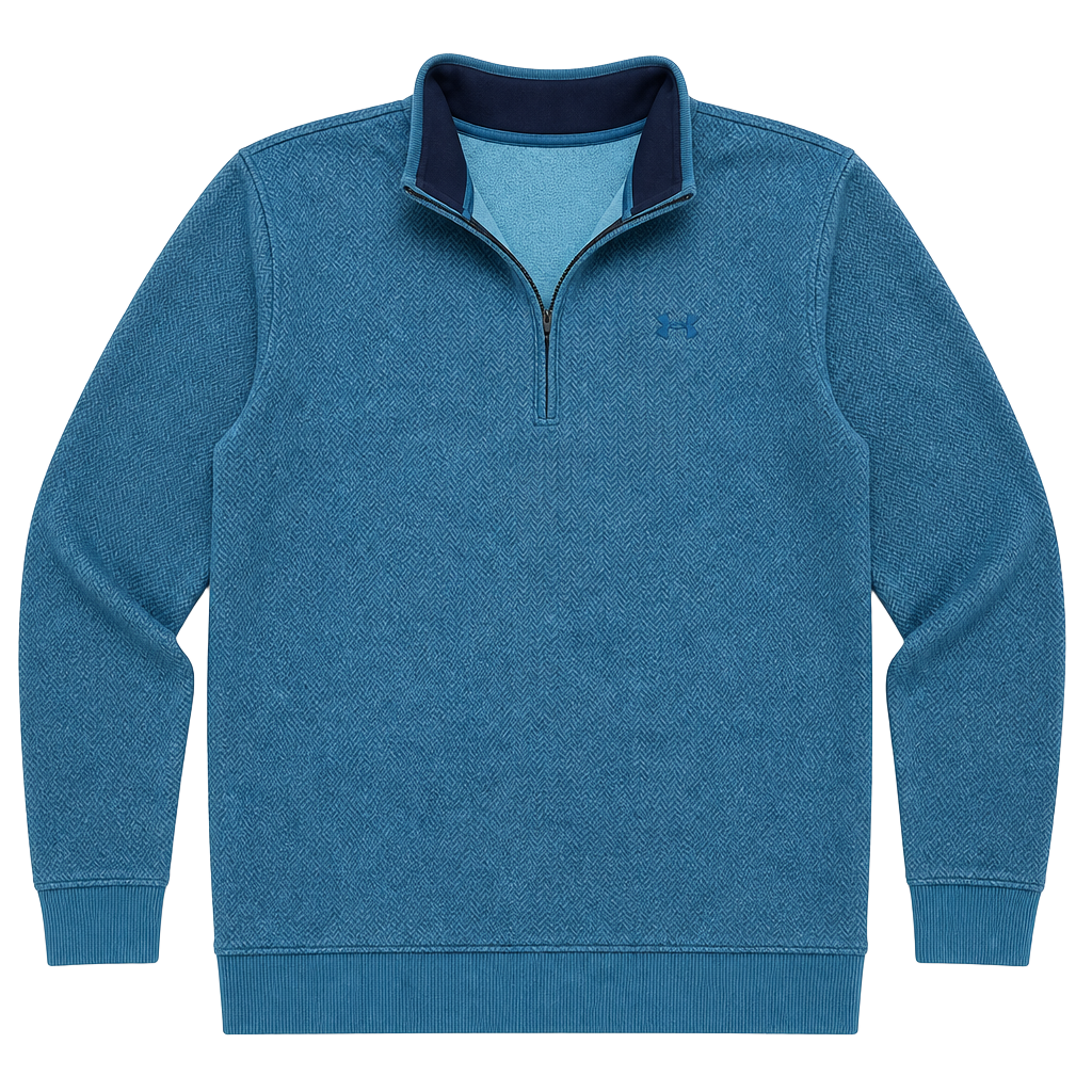 Under Armour ColdGear 1/4 Zip Pullover Size XXL Blue Fleece Sweater 1