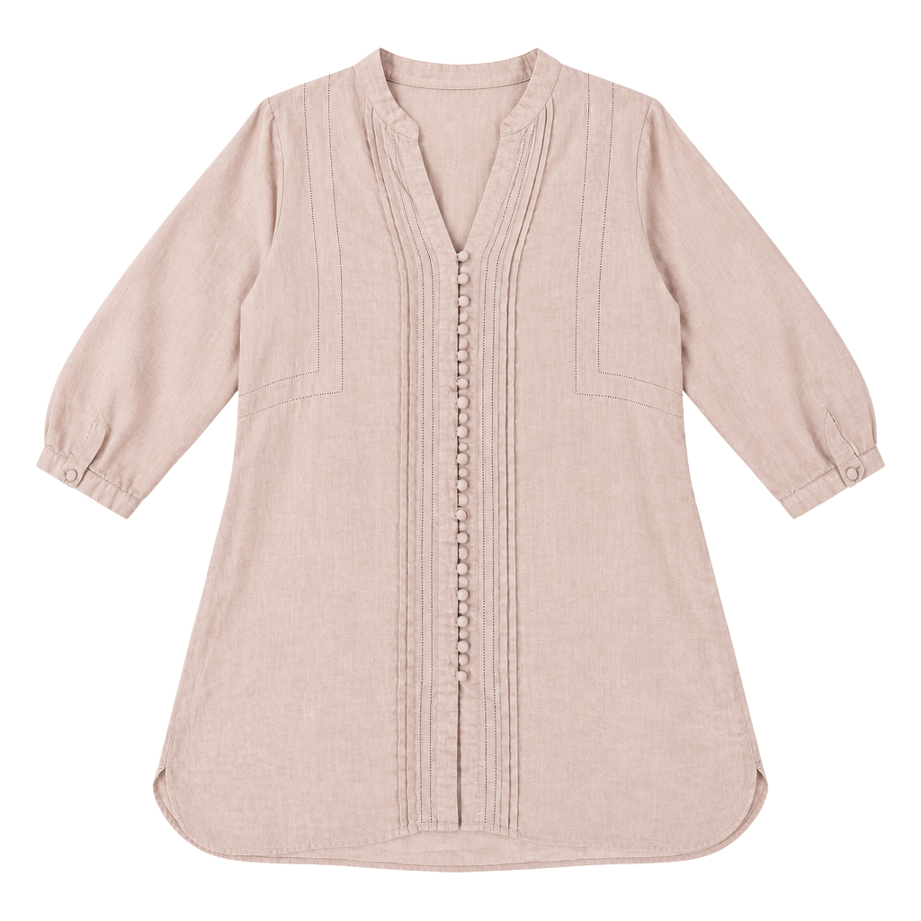 Soft Surroundings Tunic Size M Lilac 100% Linen Button Front 1