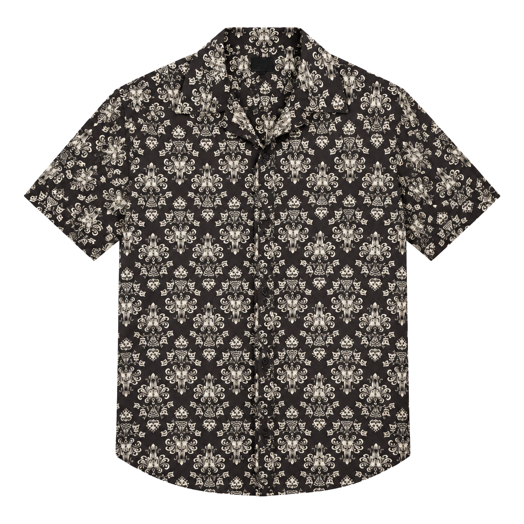 Disney Our Universe Haunted Mansion Shirt Mens Medium Button Up Short Sleeve 1