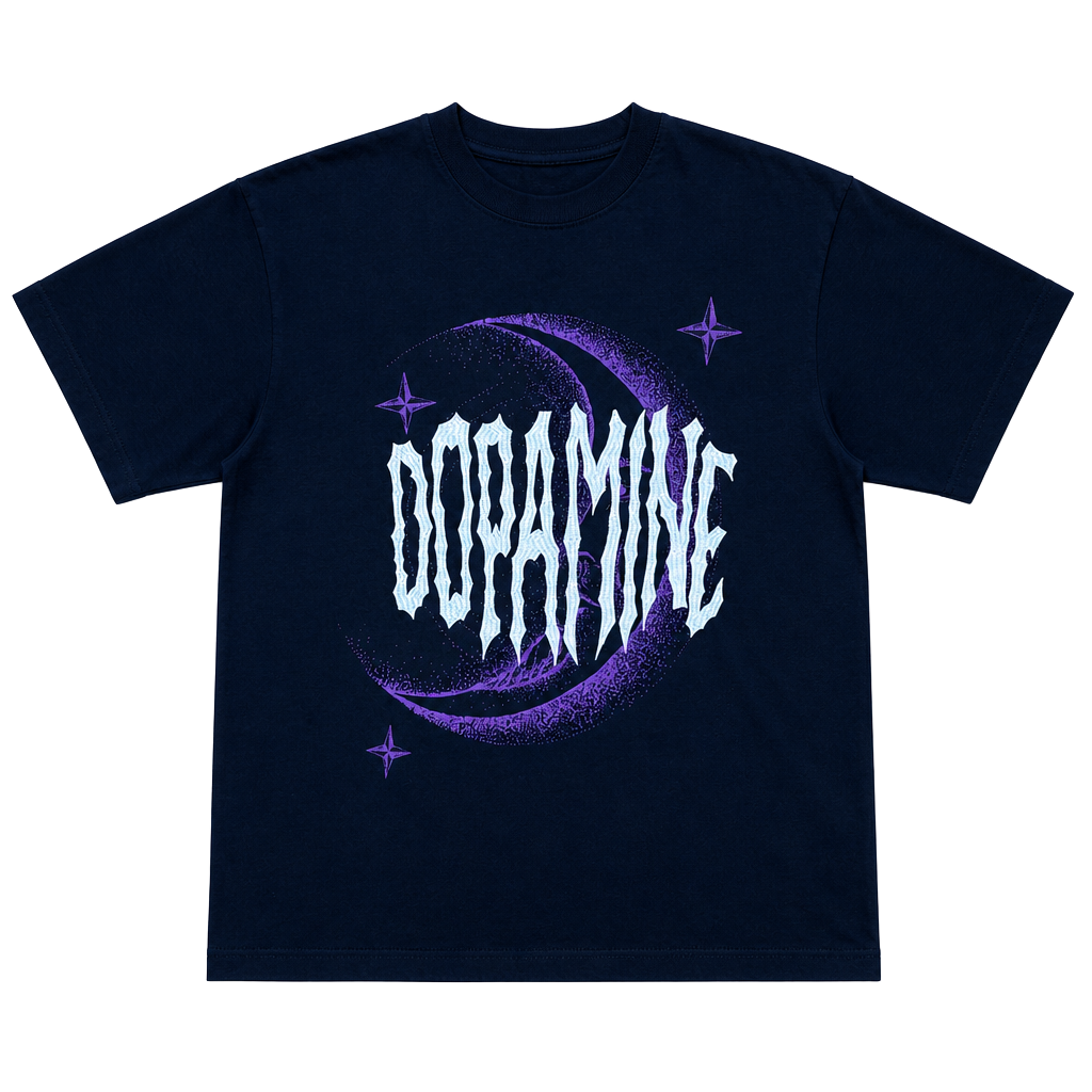 Vintage Style Pacsun Dopamine Embroidered Graphic T-Shirt Size M Black 1